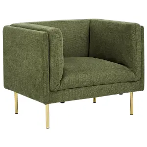 Beliani Retro Armchair MOEN Fabric Green