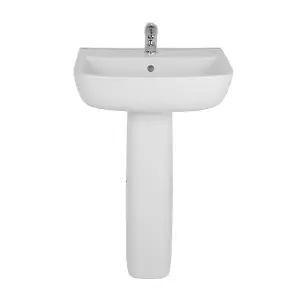 Rinse Bathrooms 600 Short Projection 520mm Basin with Full Pedestal