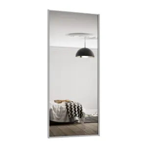 Spacepro Full panel Dove Grey frame Single panel Mirrored Sliding wardrobe door, (H) 2220mm x (W) 610mm