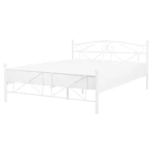 Metal EU King Size Bed White RODEZ