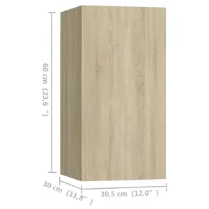 Berkfield TV Cabinets 4 pcs Sonoma Oak 30.5x30x60 cm Engineered Wood