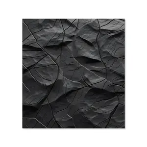 Toughened 6mm Glass Kitchen Splashback 70 x 75cm Abstract Black - Polished Edge Heat Resistant Back Splash for Cookers Hob