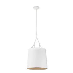 Luminosa Tree 1 Light Ceiling Pendant White with Shade, E27