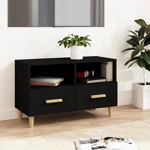 Berkfield TV Cabinet Black 80x36x50 cm Engineered Wood