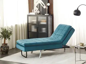 Velvet Chaise Lounge Teal LOIRET