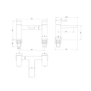 Zoia Chrome Bath Filler Mixer Tap