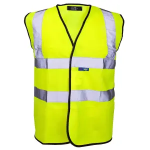 Hi-Vis Vest yellow- Black binding - Large