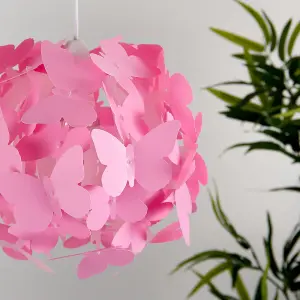 ValueLights Pink Ceiling Pendant Shade and B22 GLS LED 6W Warm White 3000K Bulb