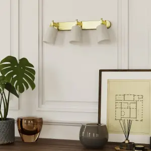 Quadryx Bar Brushed brass Gold effect 3 Light Spotlight