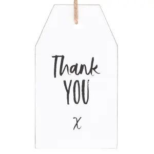 Something Different Thank You Hanging Sentiment Sign White (One Size)