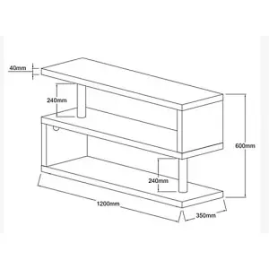 Miami TV Stand With Storage for Living Room and Bedroom, 1200 Wide, S-Shape Design, Media Storage, Rustic Oak Finish