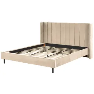 Velvet EU Super King Size Bed Beige VILLETTE