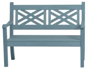 Winawood Speyside 2 Seater Wood Effect Bench - Powder Blue