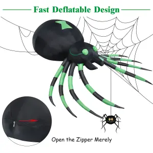 COSTWAY Inflatable Halloween Spider 6FT Indoor & Outdoor Holiday Decoration