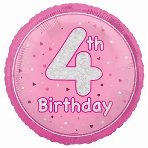 Unique Party Prism 4th Birthday Foil Balloon Pink (One Size)