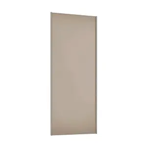 Spacepro Full panel Matt Pebble frame Single panel Sliding wardrobe door, (H) 2220mm x (W) 914mm