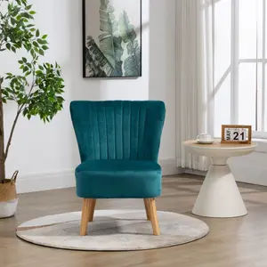 Arezza Velvet Accent Chair - Teal