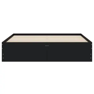 Berkfield Bed Frame with Drawers without Mattress Black 150x200 cm King Size