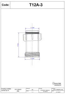 McAlpine T12A-3 1.5" BSP x 3" length Female x BSP Male Coupling