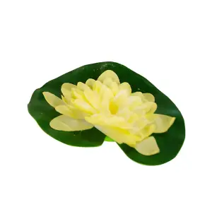 Pisces 3 Pack Yellow Floating Lily Artifical Pond Plant Decoration Lillies