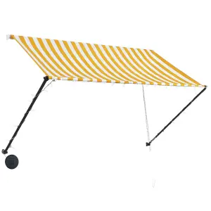 Berkfield Retractable Awning with LED 250x150 cm Yellow and White