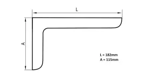 Shelf support bracket with covers - invisible/concealed fixings - L180 White