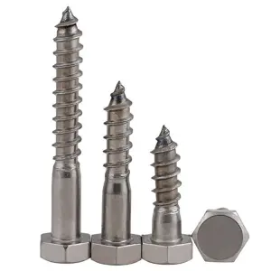 M8 8mm Coach Screws Length: 60mm ( Pack of: 20 ) HEX Hexagon Head Lag Bolts Wood Screws Steel Zinc Plated DIN 571