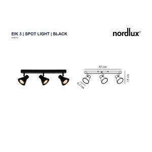 Nordlux Eik 3 Spot Light in Black