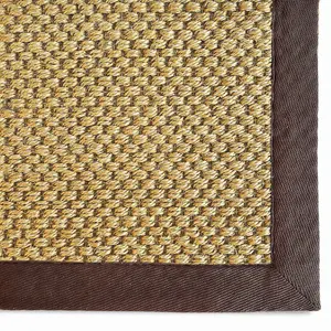 Origins Sisal Rug Warm Natural with Dark Brown Border 120CM x170CM