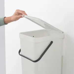 Brabantia Sort & Go Standard Light grey Plastic Bin - 16L Freestanding