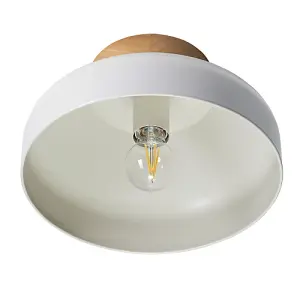 Contemporary Scandinavian Designed Semi Flush Ceiling Light in Muted Dove Grey