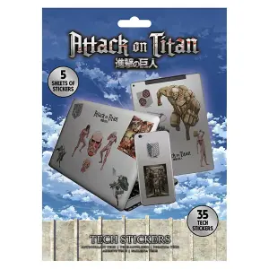 Attack on Titan S3 Tech Stickers (Pack of 35) Multicoloured (One Size)