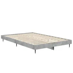 Berkfield Bed Frame Concrete Grey 120x190 cm 4FT Small Double Engineered Wood