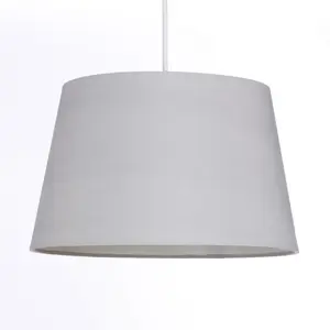 Silver Grey Tapered Drum Shade for Ceiling and Table Lamp 14 Inch Shade