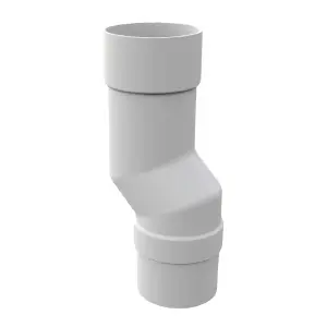 White Round Downpipe Offset Mini Bend, Freeflow Rain Water Systems