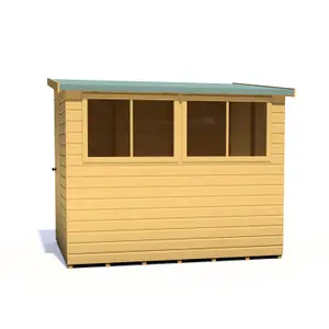 Shire Norfolk Workshop Pent Shed 8x6 Single Door 12mm 12mm Shiplap Style A