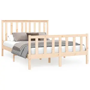 Berkfield Bed Frame with Headboard 140x200 cm Solid Wood Pine