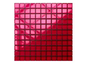 Glass mosaic on mesh for bathroom or kitchen 300mm x 300mm - Red passion