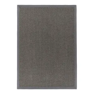 Origins Sisal Rug Dark Grey with Grey Border 160CM x 230CM