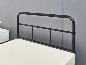 Eva Black Metal Bed Frame with Curved Headboard Single