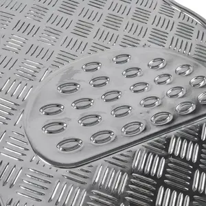 4pc Heavy Duty Silver Alloy Checker Plate Mat Aluminium Effect Car Mats Set Van