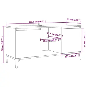 Berkfield TV Cabinet with Metal Legs Concrete Grey 103.5x35x50 cm