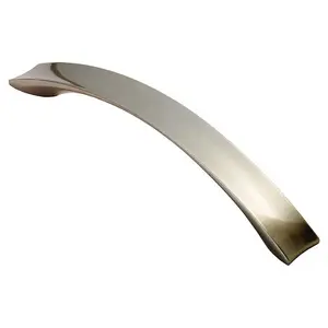 Concave Bow Cabinet Pull Handle 162 x 19mm 128mm Fixing Centres Satin Nickel