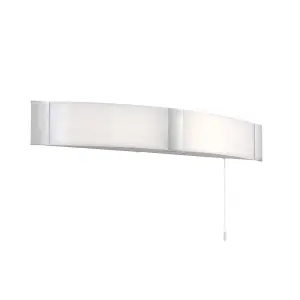 Luminosa Onan Bathroom Wall Light Chrome, Opal White IP44