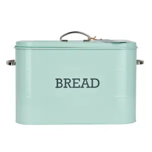 Living Nostalgia Bread Bin with Traditional top-opening lid -Vintage Blue