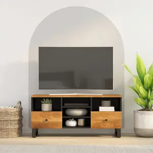 Berkfield TV Cabinet 100x33x46 cm Solid Wood Mango and Engineered Wood