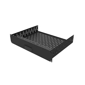 Penn Elcom 2U Vented Rack Shelf & Magnetic Faceplate For 1 x Apple TV R1498/2UK-ATV1