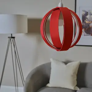 ValueLights J90 Red Modern Fabric Globe Ceiling Pendant Light Shade