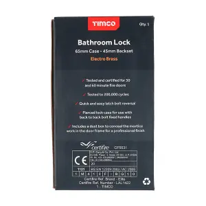 TIMCO Bathroom Lock Electro Brass - 65mm