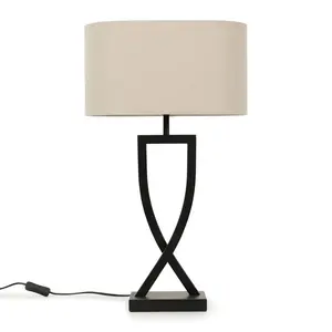 Matheos 63cm Table Lamp Black / Beige